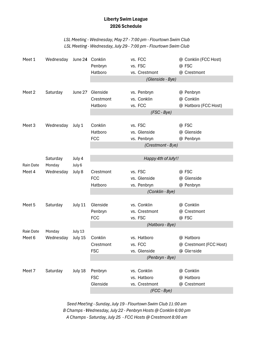 LSL 2026 Schedule - Final